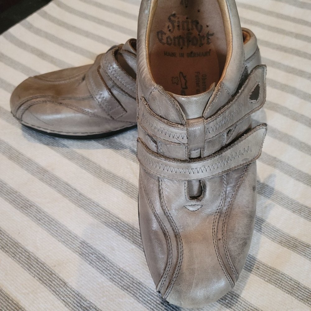 Finn Comfort Double Velcro Strap Leather Shoe